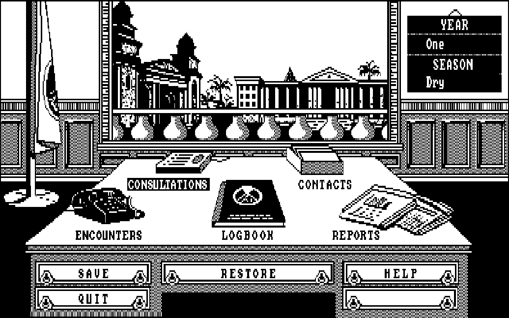 Screenshot del juego en el despacho