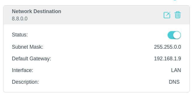 Screenshot de configuración del router